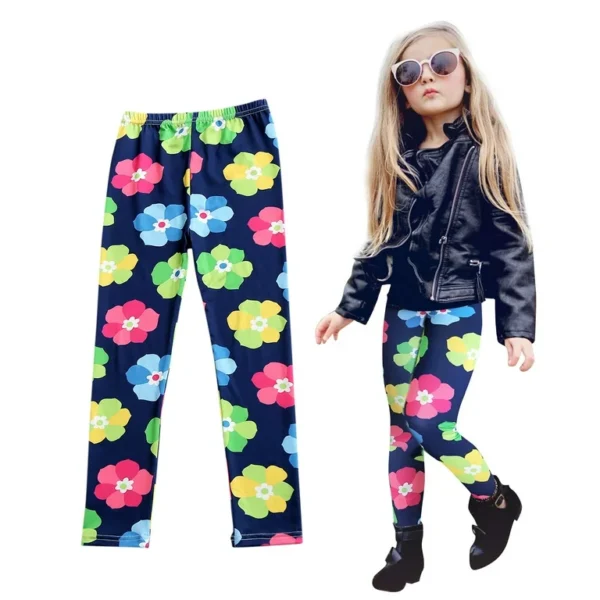 Little Girl's Stretchable Printed Trousers