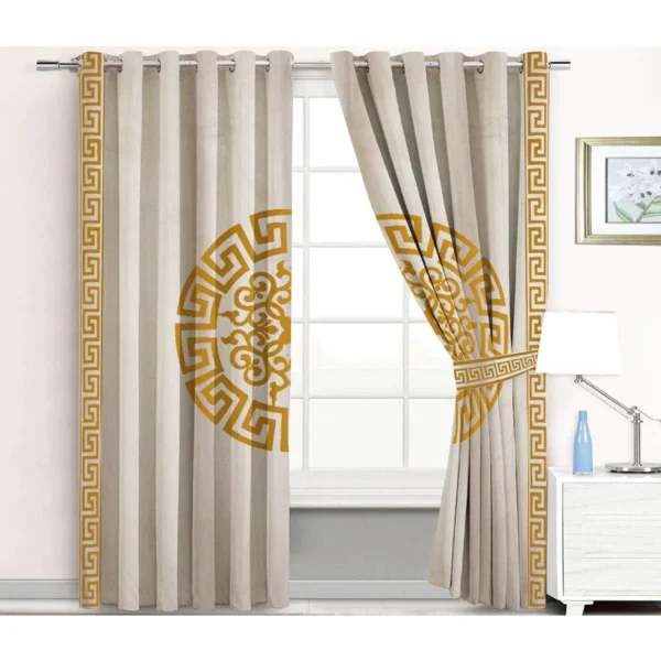 Royal Circle Velvet Eyelet Curtains 2 Pcs - Image 2