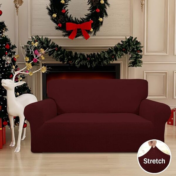 Maroon Mesh Sofa Covers - Image 3