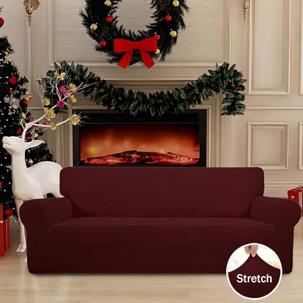 Maroon Mesh Sofa Covers