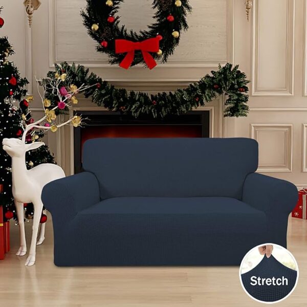 Navy Blue Mesh Sofa Covers - Image 3