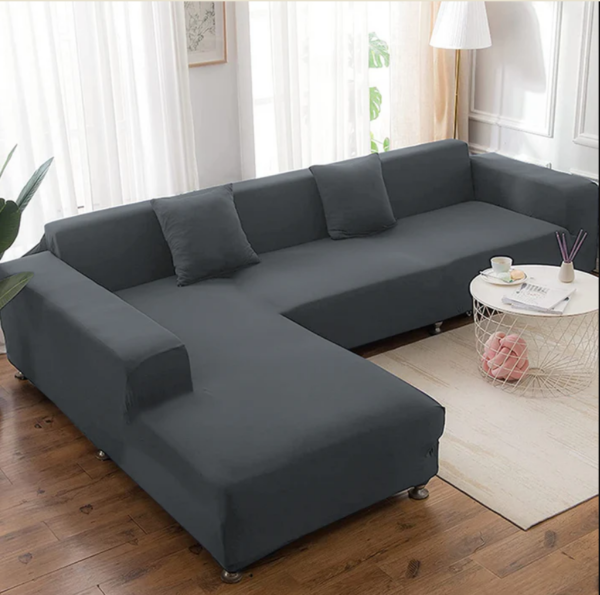 Dark Grey Jersey Sofa Covers - Image 4